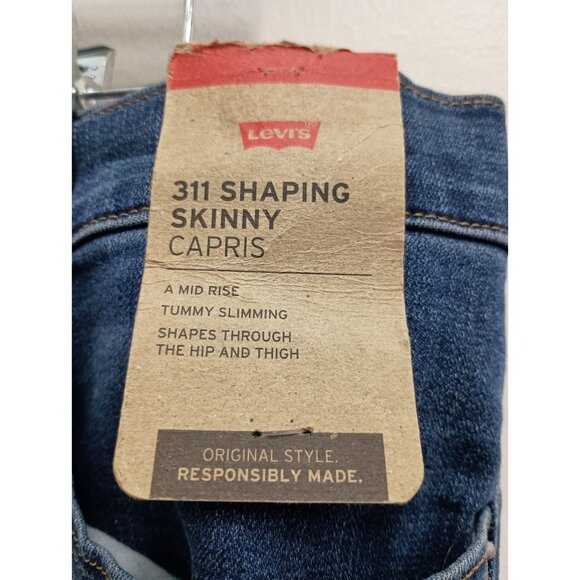 Levi's 311 Shaping Skinny Capri Jeans Womens Sz 32 Dark Blue Denim Mid Rise NWT - Picture 3 of 9